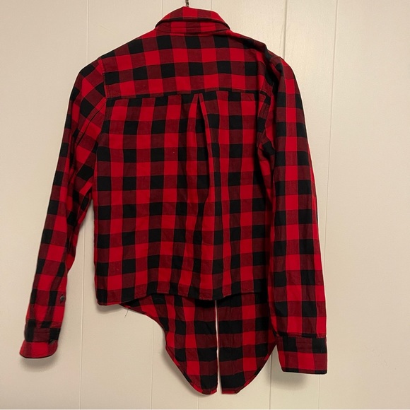 Madewell red plaid flannel with front tie - Picture 3 of 4